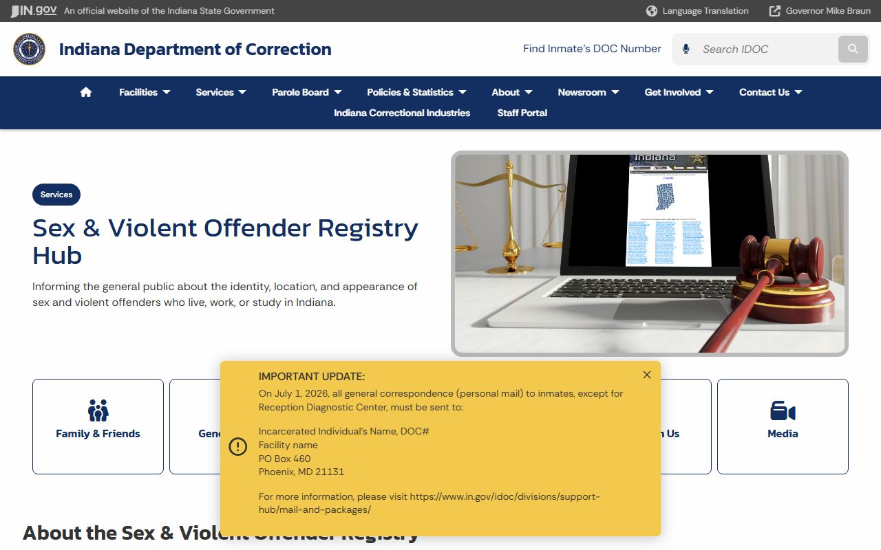 Vanderburgh County court records Indiana offender registry source