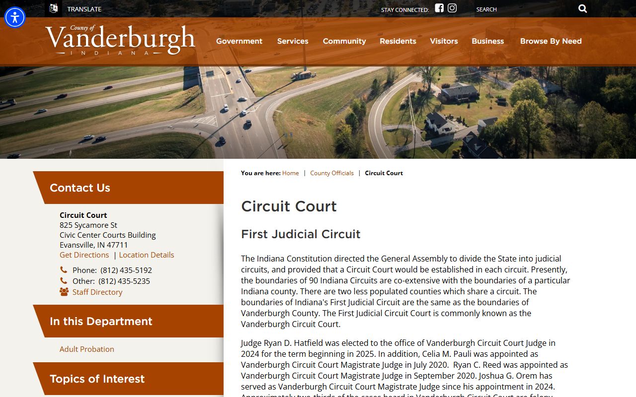Vanderburgh County Circuit Court trial court records source