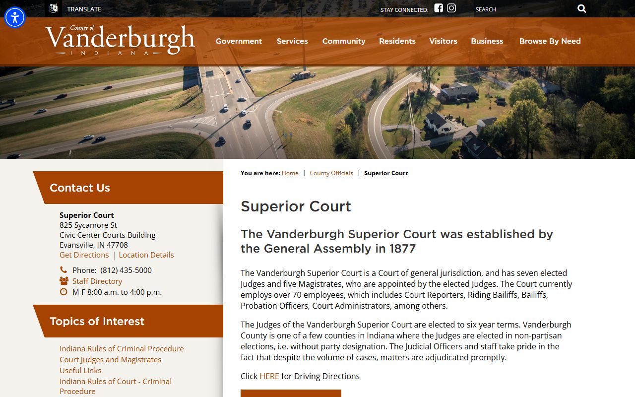 Vanderburgh County Superior Court trial court records source