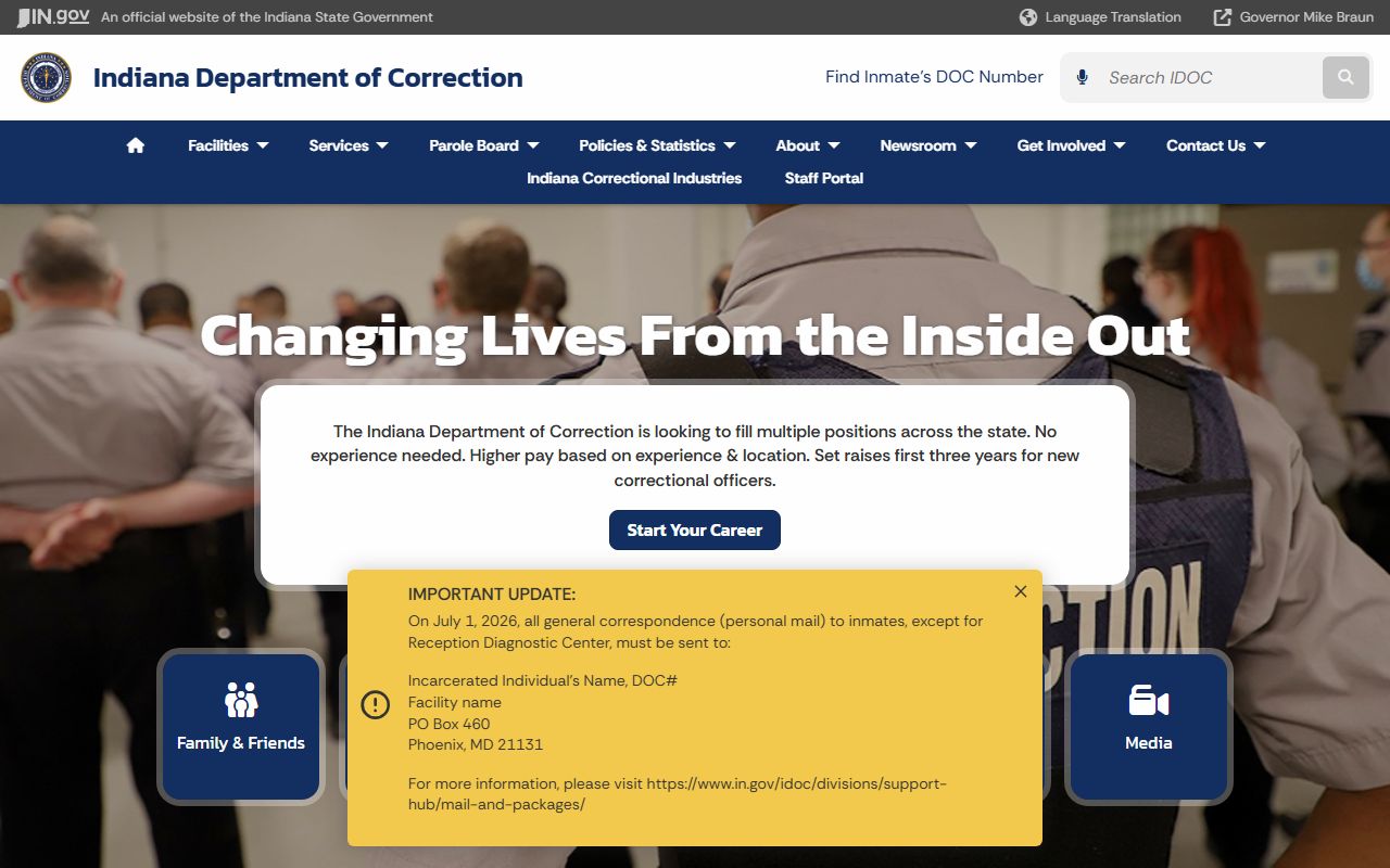 Vanderburgh County court records Indiana Department of Correction page