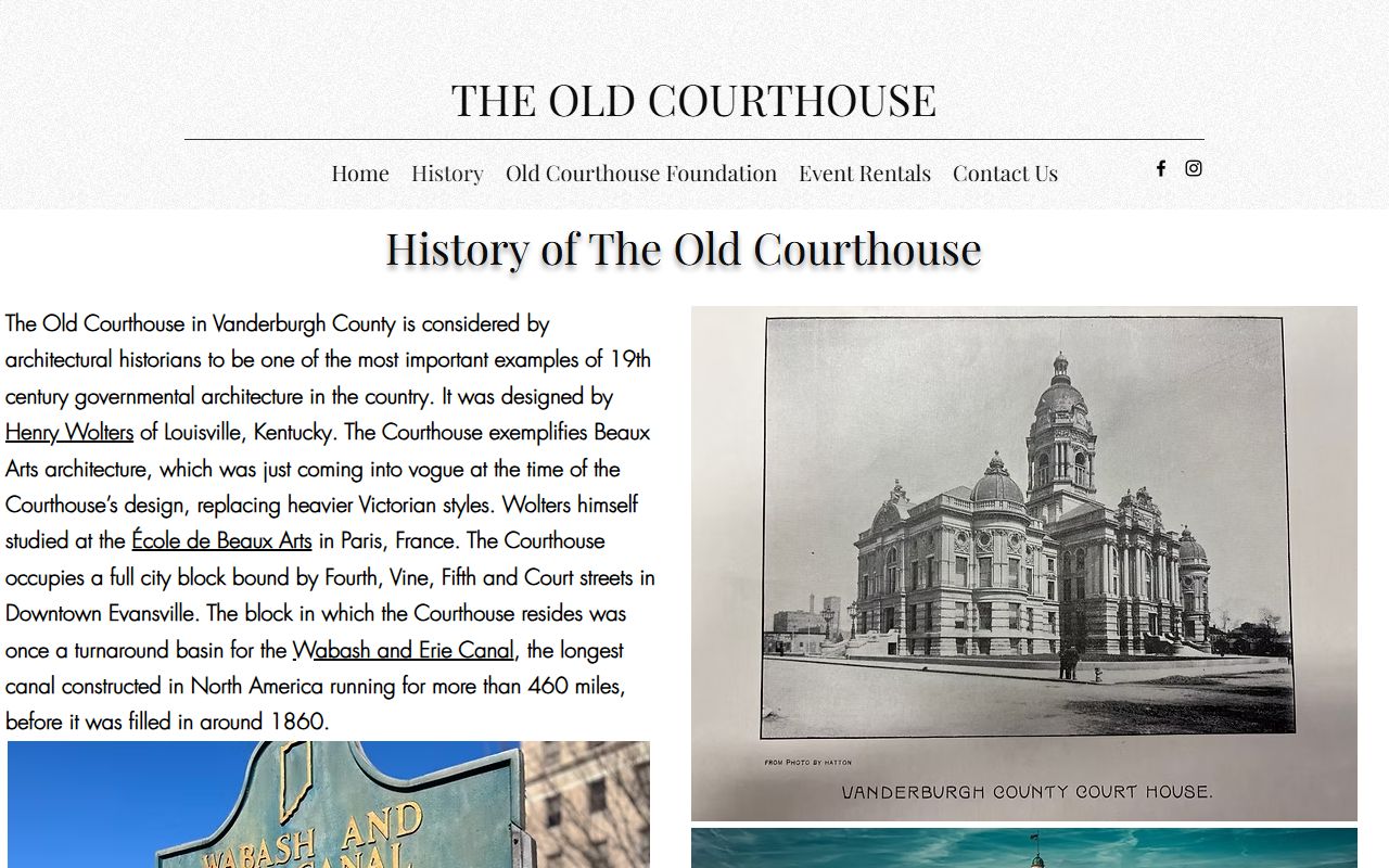 Vanderburgh County probate records Old Courthouse history
