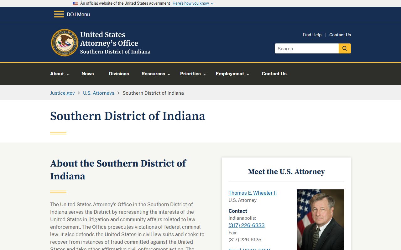 Vanderburgh County traffic court records federal prosecutor source